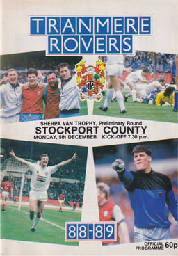 Tranmere Rovers v Stockport County Match Programme 1988-12-05